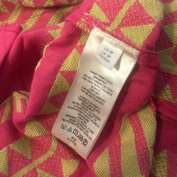 Maeve By Anthropologie Dominique Tunic Dress Pink Yellow Bright Small Petite - Picture 9 of 12